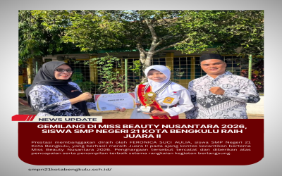 Gemilang di Miss Beauty Nusantara 2026, Siswa SMP Negeri 21 Kota Bengkulu Raih Juara II