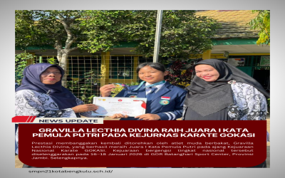 Siswa SMP Negeri 21 Kota Bengkulu Raih Juara I Kata Pemula Putri pada Kejurnas Karate GOKASI